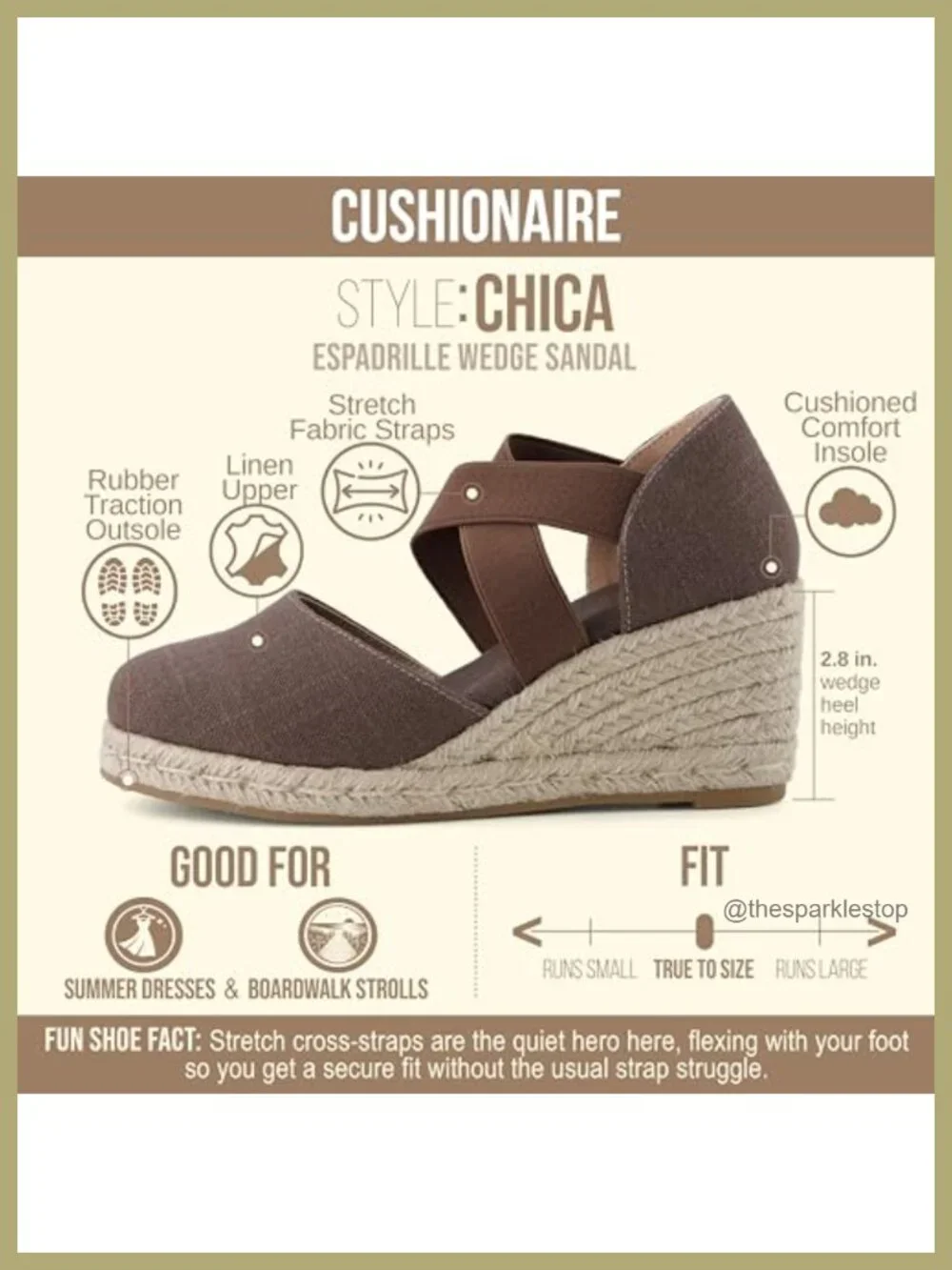 Cushioned Espadrille Wedge Sandals with Elastic Straps Closed Toe